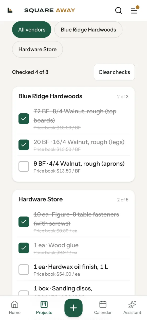 Step 4 on the Square Away phone app