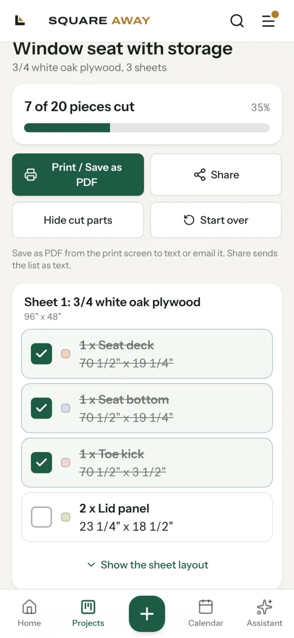 Step 5 on the Square Away phone app
